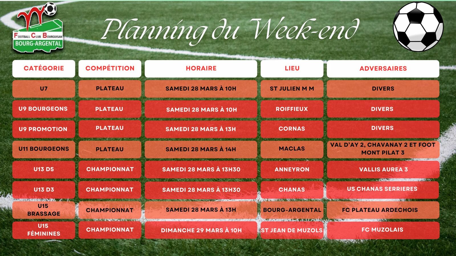 🗓️Planning du Week-end⚽🔴⚪