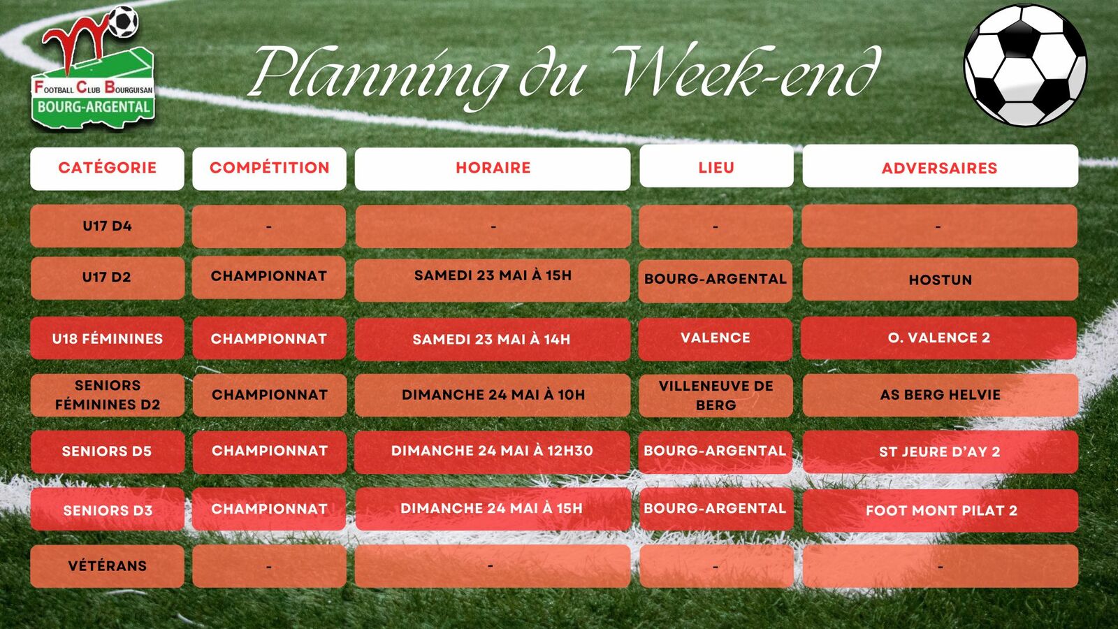 🗓️Planning du Week-end⚽🔴⚪