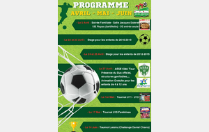 Programme des prochains mois