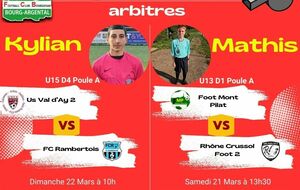 Planning de nos arbitres