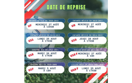 📣Info date de reprise!!⚽🏃