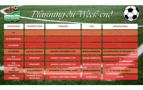 🗓️Planning du Week-end⚽🔴⚪