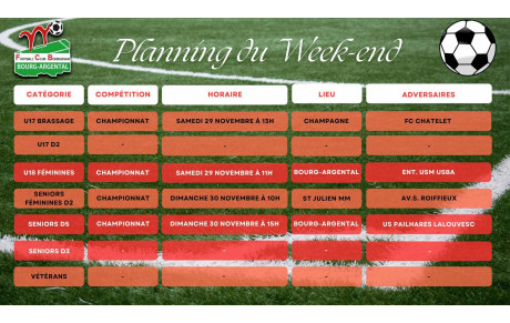 🗓️Planning du Week-end⚽🔴⚪ (Suite)