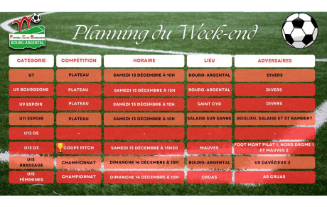 🗓️Planning du Week-end⚽🔴⚪