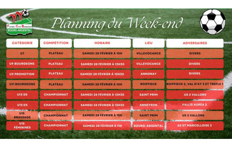 🗓️Planning du Week-end⚽🔴⚪