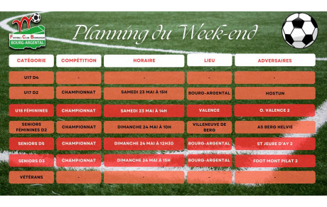🗓️Planning du Week-end⚽🔴⚪