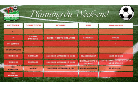 🗓️Planning du Week-end⚽🔴⚪