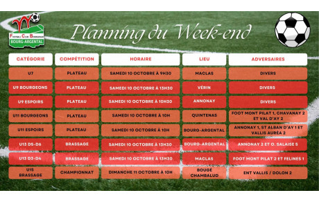 🗓️Planning du Week-end⚽🔴⚪