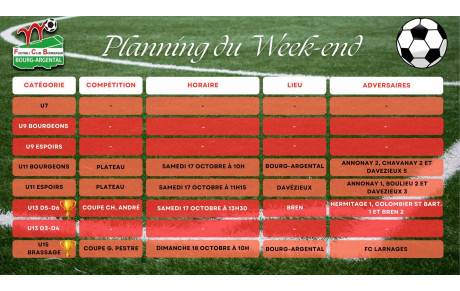 🗓️Planning du Week-end⚽🔴⚪